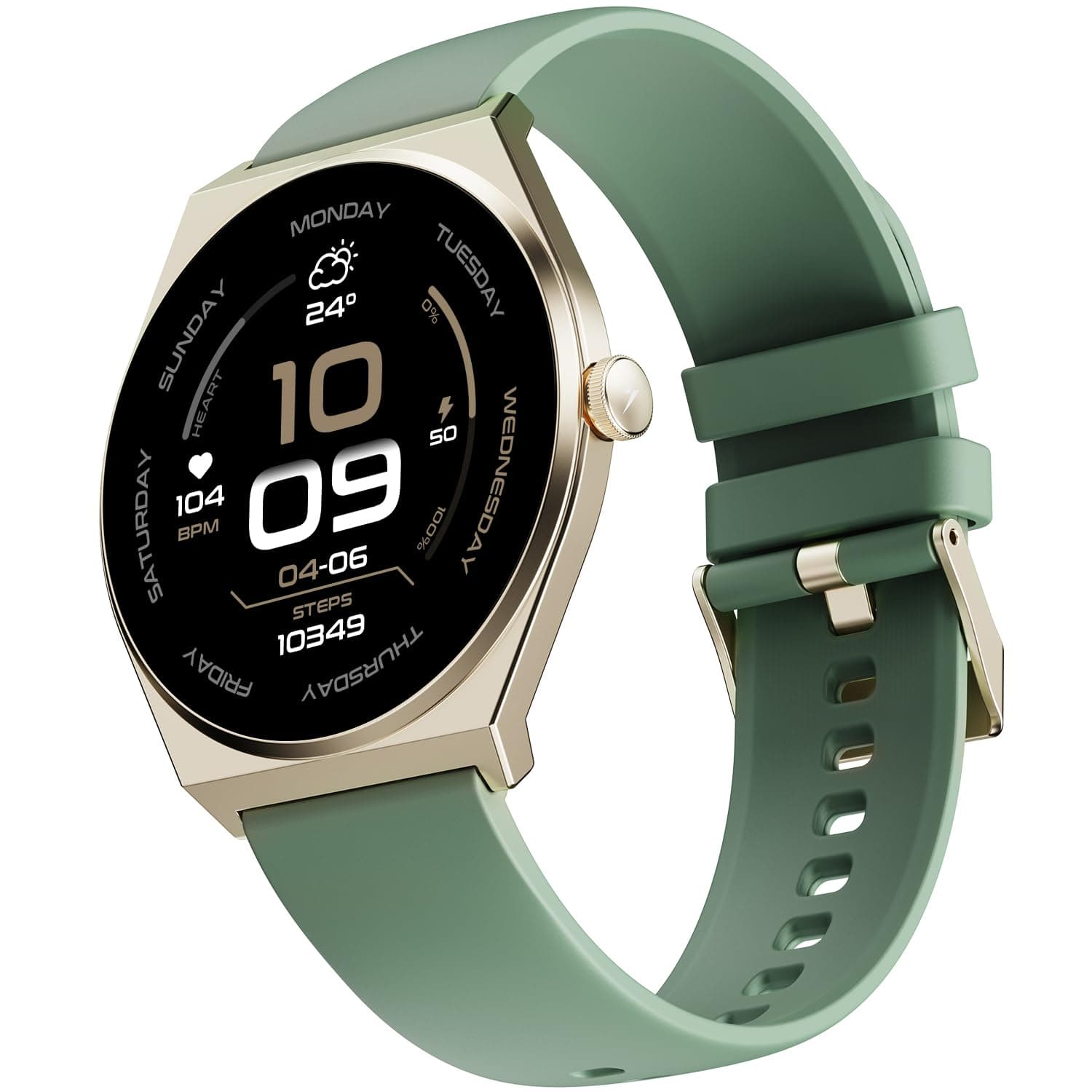 Fire-Boltt Phoenix Nova Smartwatch 1.43” Slim Super AMOLED Display, 466x466 Pixel Always-On Display, Bluetooth Calling, Health Tracker for Men & Women Mist Jade