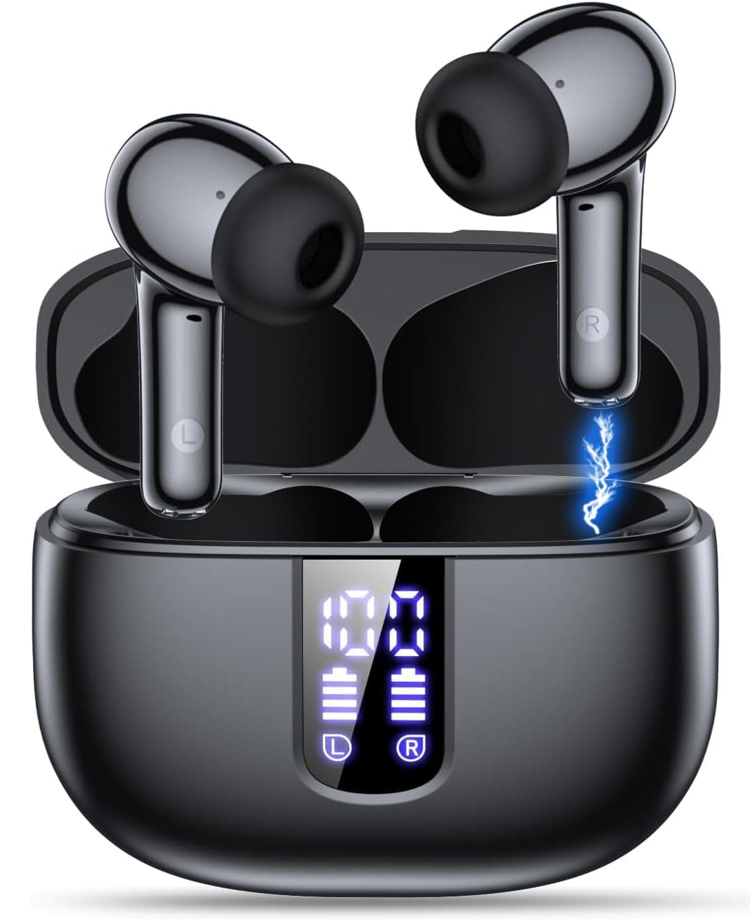 Wireless Earbuds, Bluetooth 5.3 Headphones with HiFi Stereo Sound, 48H Playtime with LED Power Display Charging Case, IP6 Waterproof in Ear Earphone w...