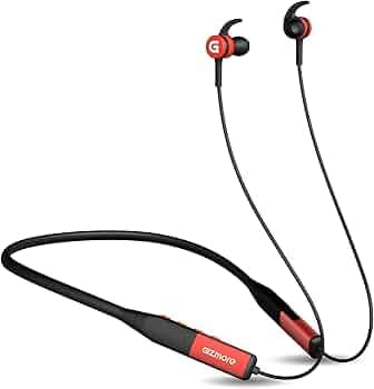 GIZMORE MN219 in-Ear Bluetooth Neckband with ENC Mode I Type-C Quick Charge I Upto 40 Hours Playback I Deep Bass I IPX4 Water Resistant I Voice Assist...