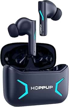 HOPPUP Predator Xo1 Gaming Earbuds with 50H Playtime,13Mm Drivers,40Ms Low Latency,Enc Bluetooth Headset (Blue, True Wireless) - in Ear