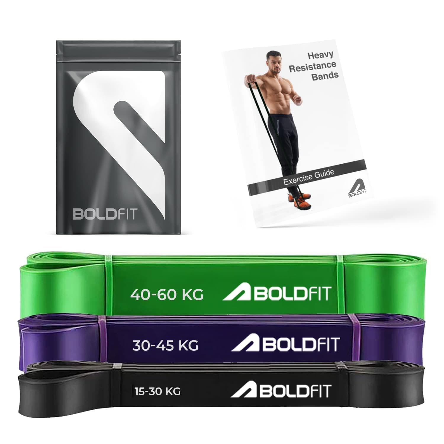 Boldfit Heavy Resistance Band for Workout Set Exercise & Stretching Pull Up Bands for Home Exercise Bands for Gym Men & Women Resistance Bands Loop Bands Toning Bands Resistance Band for Men