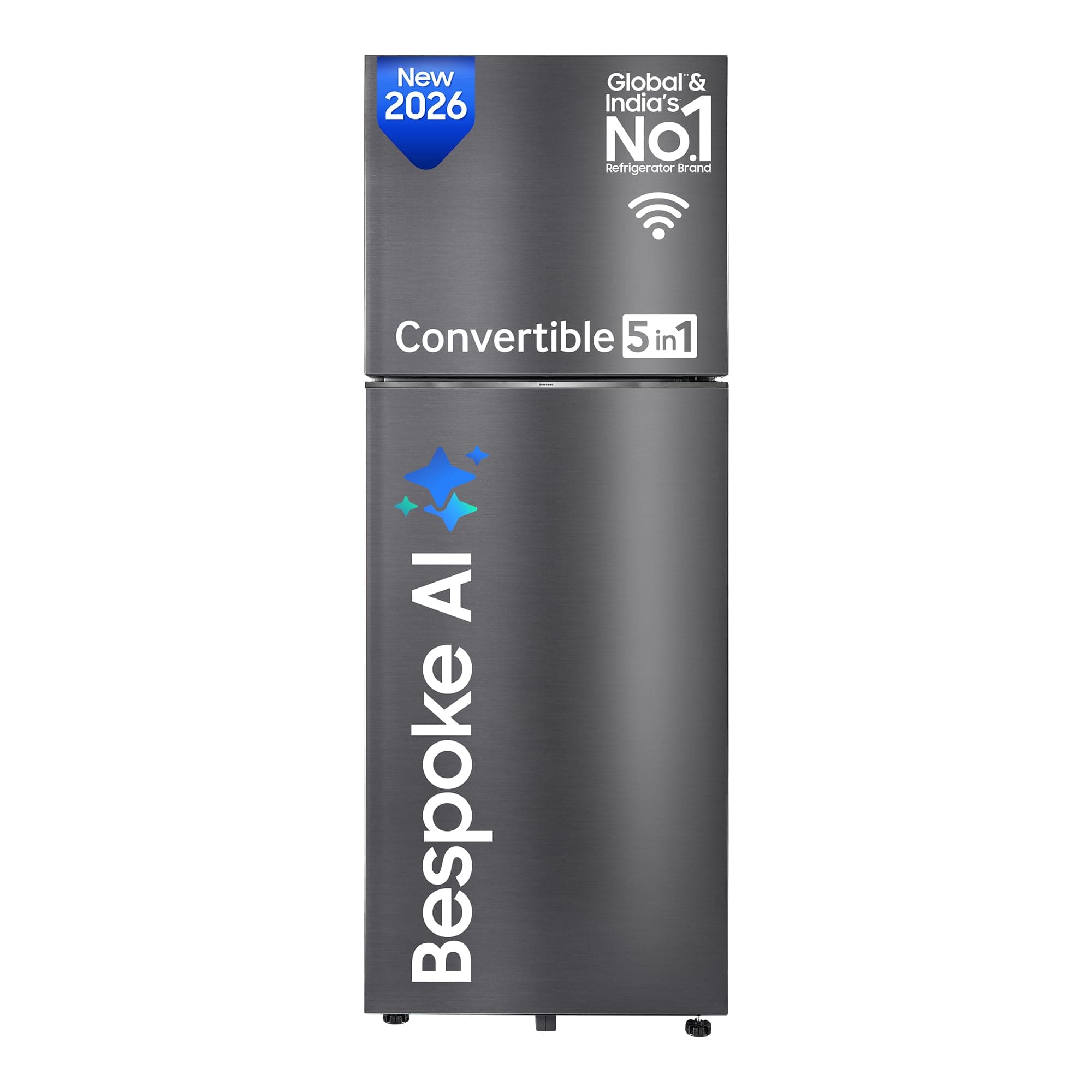 Samsung 396 L, 3 Star, Convertible 5-in-1, Digital Inverter, Frost Free Double Door, Bespoke AI WiFi Refrigerator (RT41HG6A23B1HL, Black DOI, 2026 Mod...