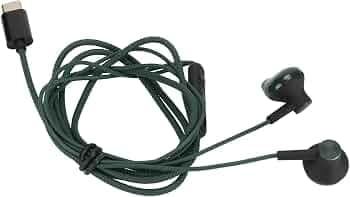 Wired Headphones, Type-C Wired Headphones Clear Plug and Play Subwoofer Noise Reduction for Music (Green)