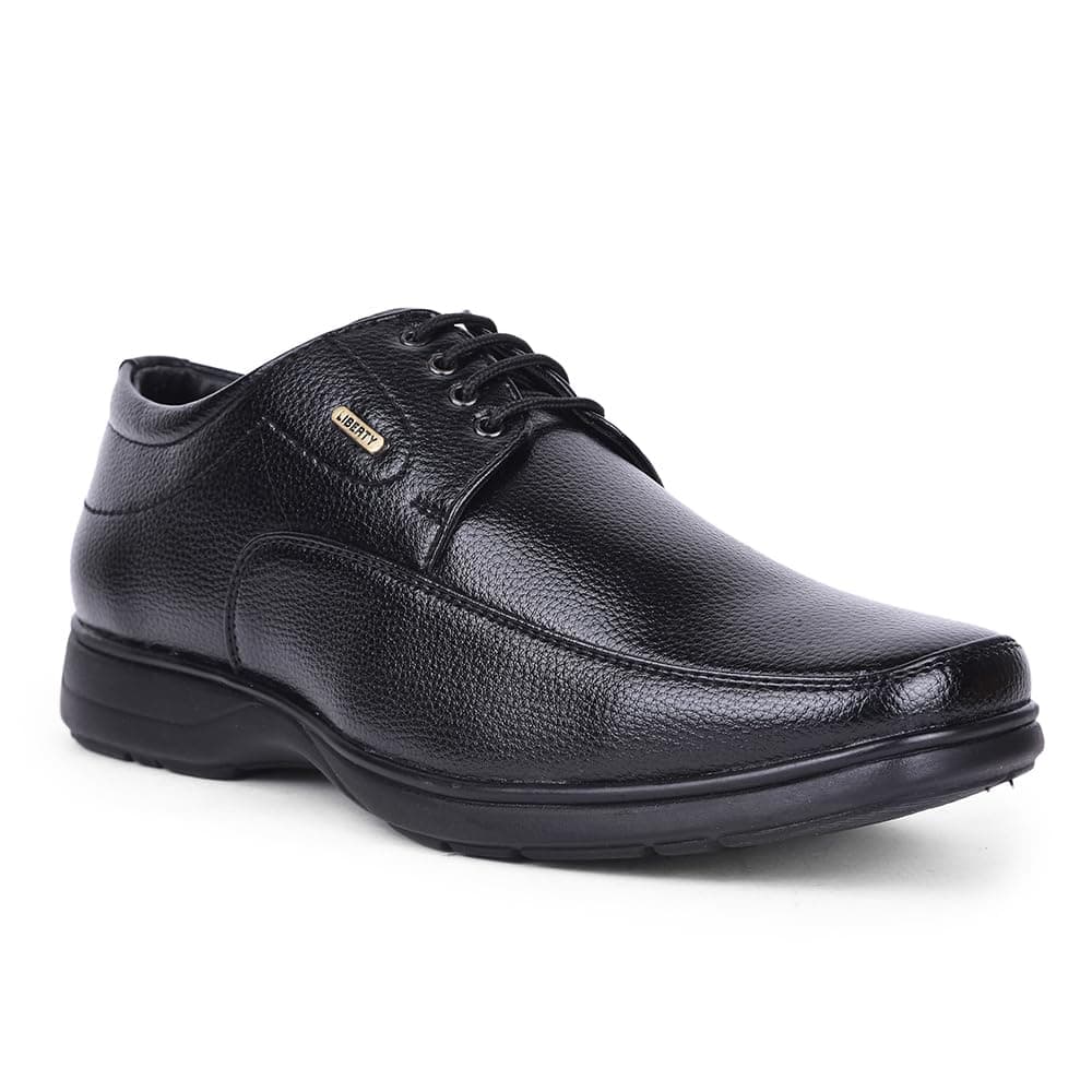Liberty Fortune HOL-131E Mens Formal Derby Shoes - Black, Brown - Synthetic Leather Lace-Up with Cushioned Footbed - Stylish Office Footwear - Comfort...