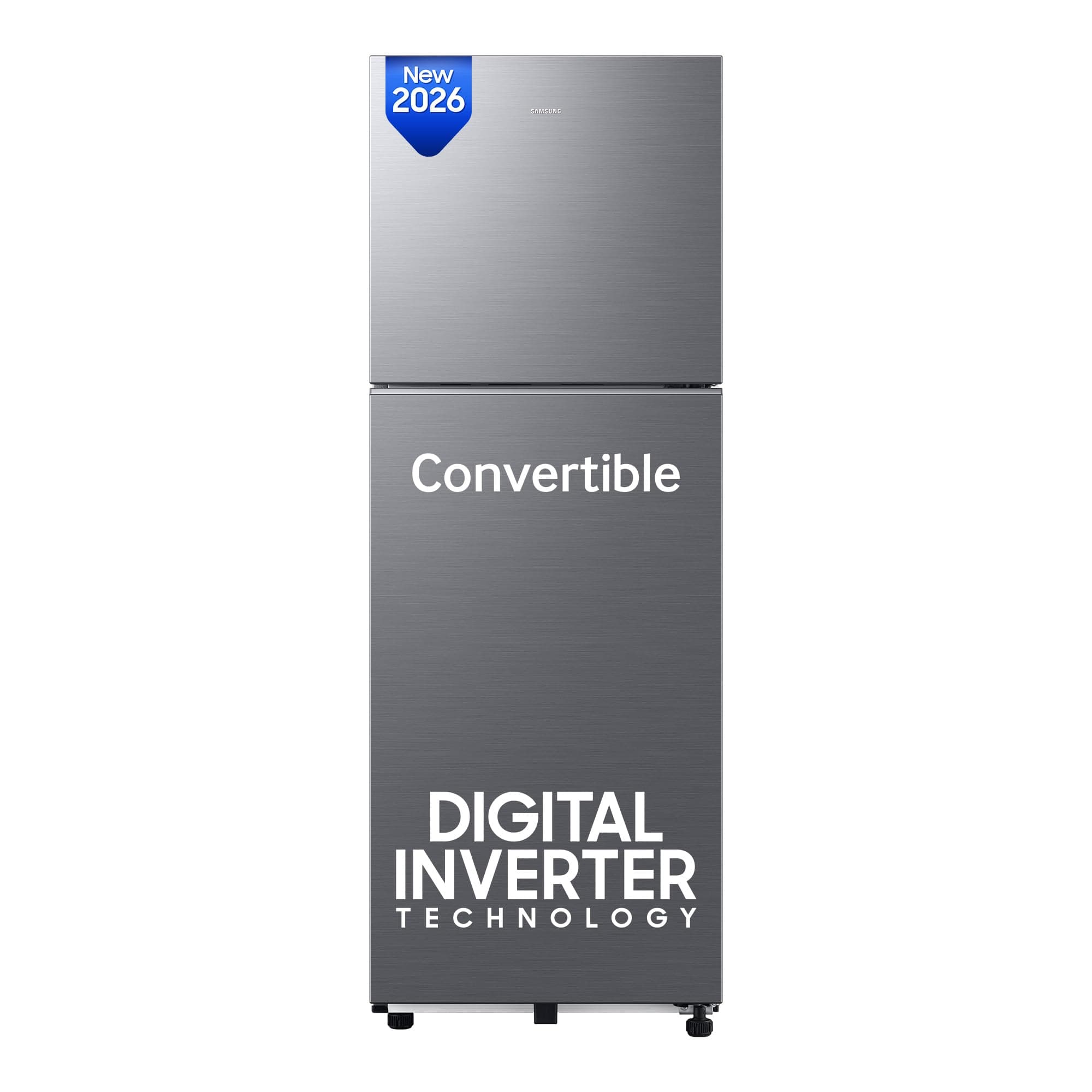 Samsung 256 L, 3 Star, Convertible, Digital Inverter Frost Free Double Door Refrigerator (RT40H30U3THL, Silver, Matt Doi Metal, 2026 Model)