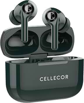 CELLECOR Bropods CB22 Waterproof Earbuds with 45 Hours Playtime| 5.1v Bluetooth | Auto Pairing | 13mm Driver | Voice Assistant | ENC (Green)