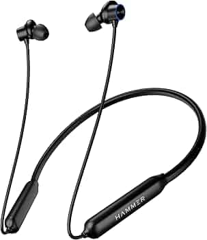 (Refurbished) HAMMER Splendor in Ear Bluetooth Neckband with Magnetic Earbuds, Deep Bass, Built-in Mic, Upto 18 Hrs Playtime, BT 5.2, Micro USB Chargi...