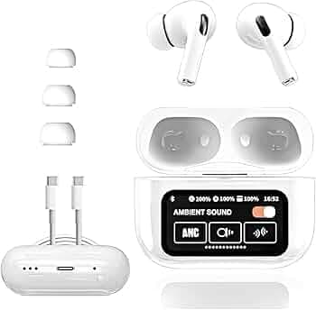 Air Buds Pro 2nd Generation (Display) with (C-Type) Charging case TWS in-Ear Earpods pro | Bluetooth 5.3, Mic & Charging Case Hi-Fi Stereo Sound | Zer...