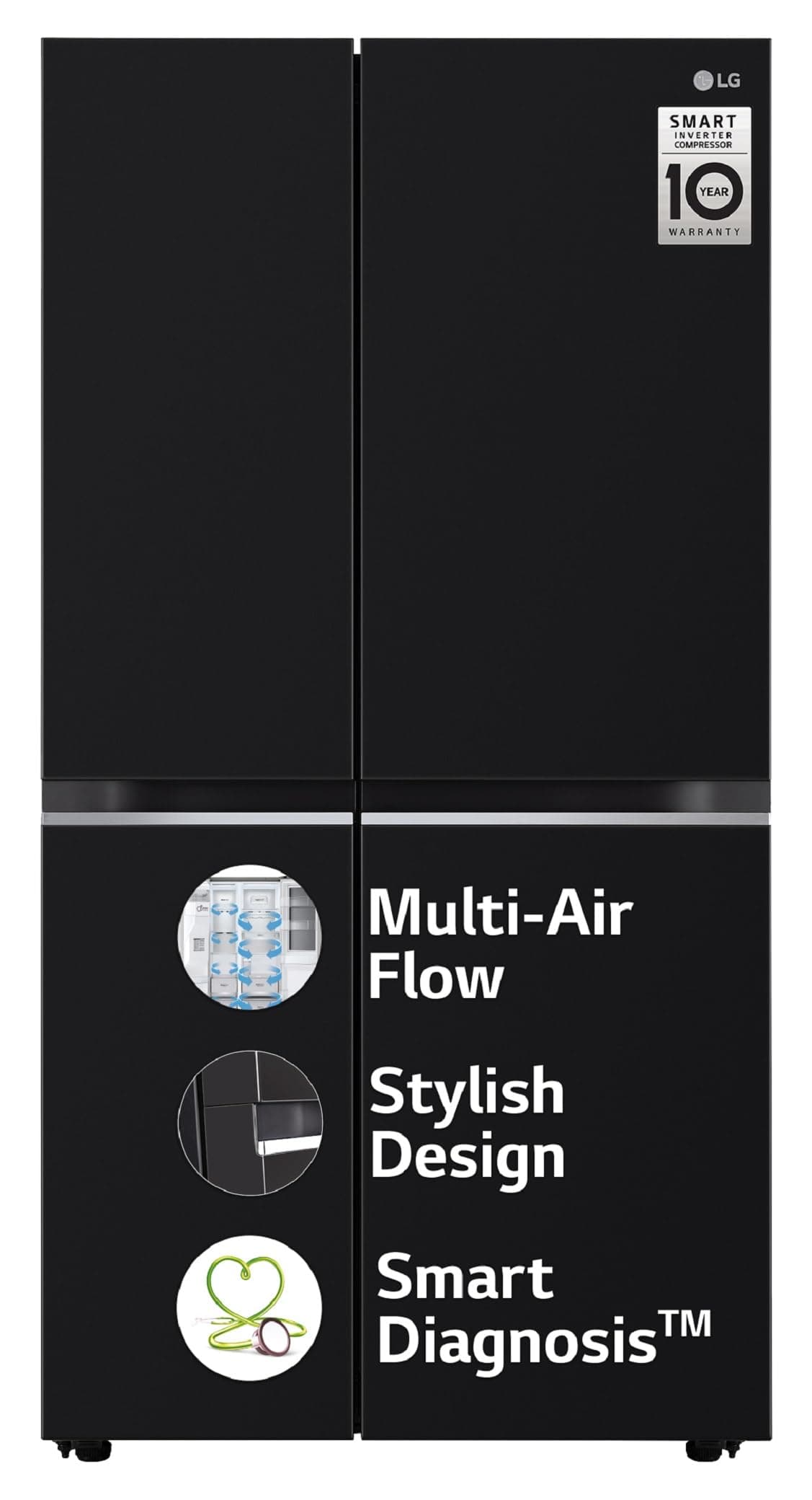 LG 655 L Frost Free Inverter Side by Side Refrigerator (2023 Model, GL-B257HWBY, Western Black, Express Freezing | Multi Air-Flow)