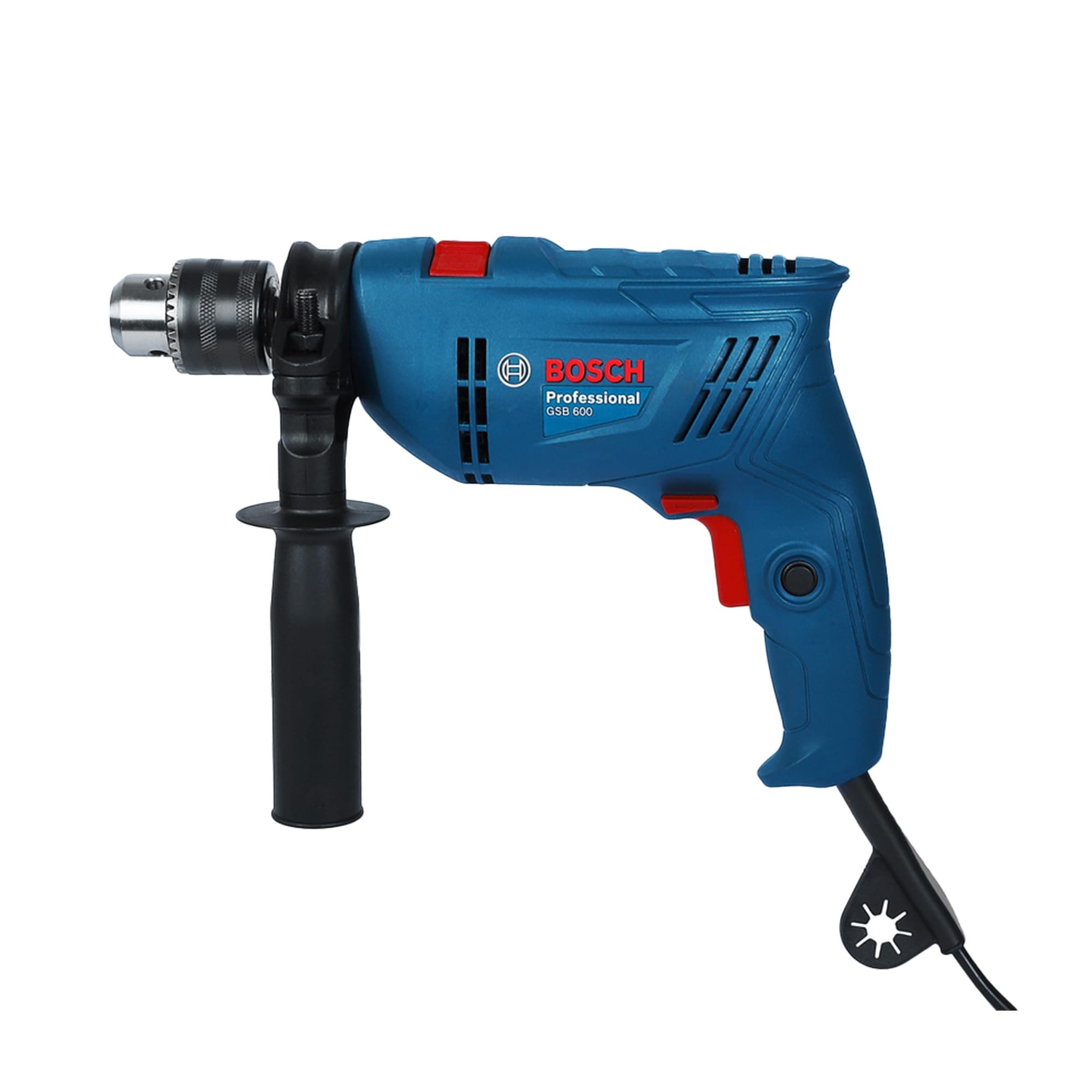 Bosch GSB 600 Corded Electric Impact Drill, 600 W, 13 mm, 1.7 kg, 3,000 rpm, 1.4 Nm, Variable Speed, Forward/Reverse Rotation, Double Insulation, Improved Carbon Brush, In Carton Box, 1 Year Warranty