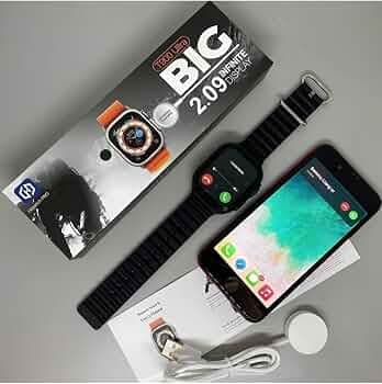 Dhamija T900 Ultra Smart Match Big with 2.09" (49mm) HD Display Soof, Watch Bluetooth Calling, Heart Rate, Sports Mode, Sleep Monitoring with Waterpr ...