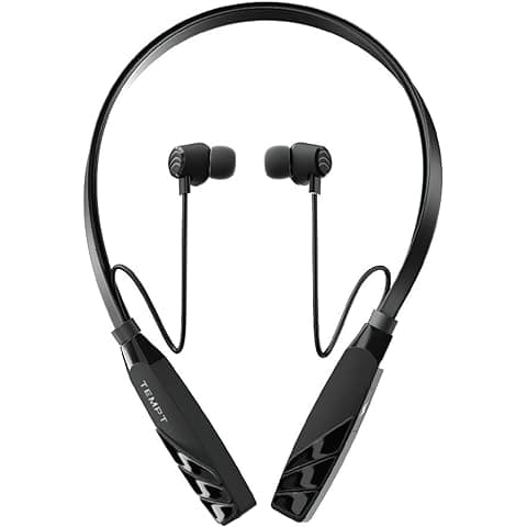 TEMPT Groove Pro Wireless Bluetooth Neckband Earphone, Bluetooth v5.2 with up to 45Hr Playtime, Type-C Fast Charging, ENC, IPX5 Water & Sweat Resistant, IPX5 Water & Sweat Resistance (Black)