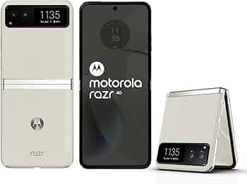 (Refurbished) Motorola razr 40 (Vanilla Cream, 8GB RAM, 256GB Storage) | External AMOLED Display | 6.9" AMOLED 144Hz Display | 64MP Main Camera | Andr...