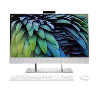 HP All-in-One PC 23.8-Inch(60.8 cm) FHD Desktop PC Ryzen 3 4300U with Alexa Built-in (8GB/256GB SSD + 1TB HDD/Facial Recognition IR Camera/Win 11/MS O