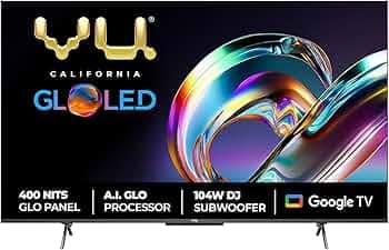 Vu 164 cm (65 inches) The GloLED Series 4K Smart LED TV 65GloLED (Grey)
