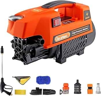 Goldmaxx High Pressure Car Washer Machine 2800 Watts | Soap Dispenser, 8 Meters Outlet Hose | Tap Connector with Accessories for Cleaning Cars, Bike, ...