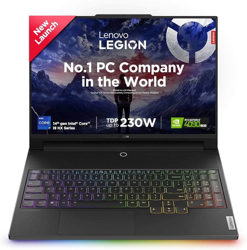 Lenovo Legion 9 2024 Intel Core i9-14900HX 16" (40.64cm) 3.2K Mini LED 1200Nits 165Hz Gaming Laptop (64GB/2TB SSD/Win 11/Office 2021/NVIDIA RTX 4090 1...