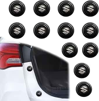 DAZZLIQ 12 pcs Rubber Car Door Shock Absorber Protection Stickers, Gadgets for Enhanced Fronx, Vitara, Brezza, Swift, Baleno, Ertiga, WagonR, Alto, Dz...