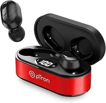(Refurbished) PTron Bassbuds Plus in-Ear TWS Earbuds with HD Mics, Bluetooth 5.0 Headphones with Immersive Sound, Stereo Calls, 28Hrs Playtime, Voice ...
