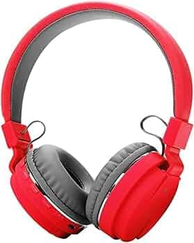 Kedanshi Wireless Bluetooth Over The Ear Headphone with Mic (Red)