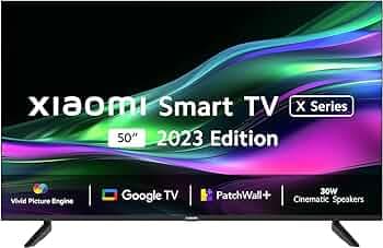 Xiaomi 125 cm (50 inches) X 4K Dolby Vision Series Smart Google TV L50M8-A2IN (Black)