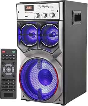 New TECHXEWOO Sargam- The Powerful Bluetooth 100W Home Theater Party Speaker with 8" woofer Dual 4" Speakers,Inbuilt Karaoke, Supports TWS, Pendrive/F...