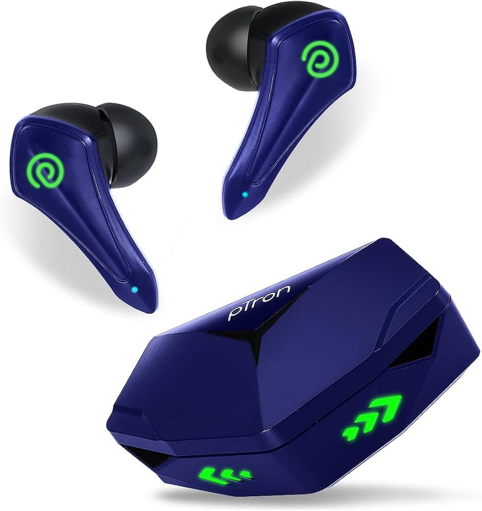 (Refurbished) pTron Newly Launched Bassbuds B91 Plus TWS Earbuds with 38ms Gaming Low Latency, AI-ENC Stereo Calls, 45Hrs Playtime, Dual HD Mic, in-Ea...