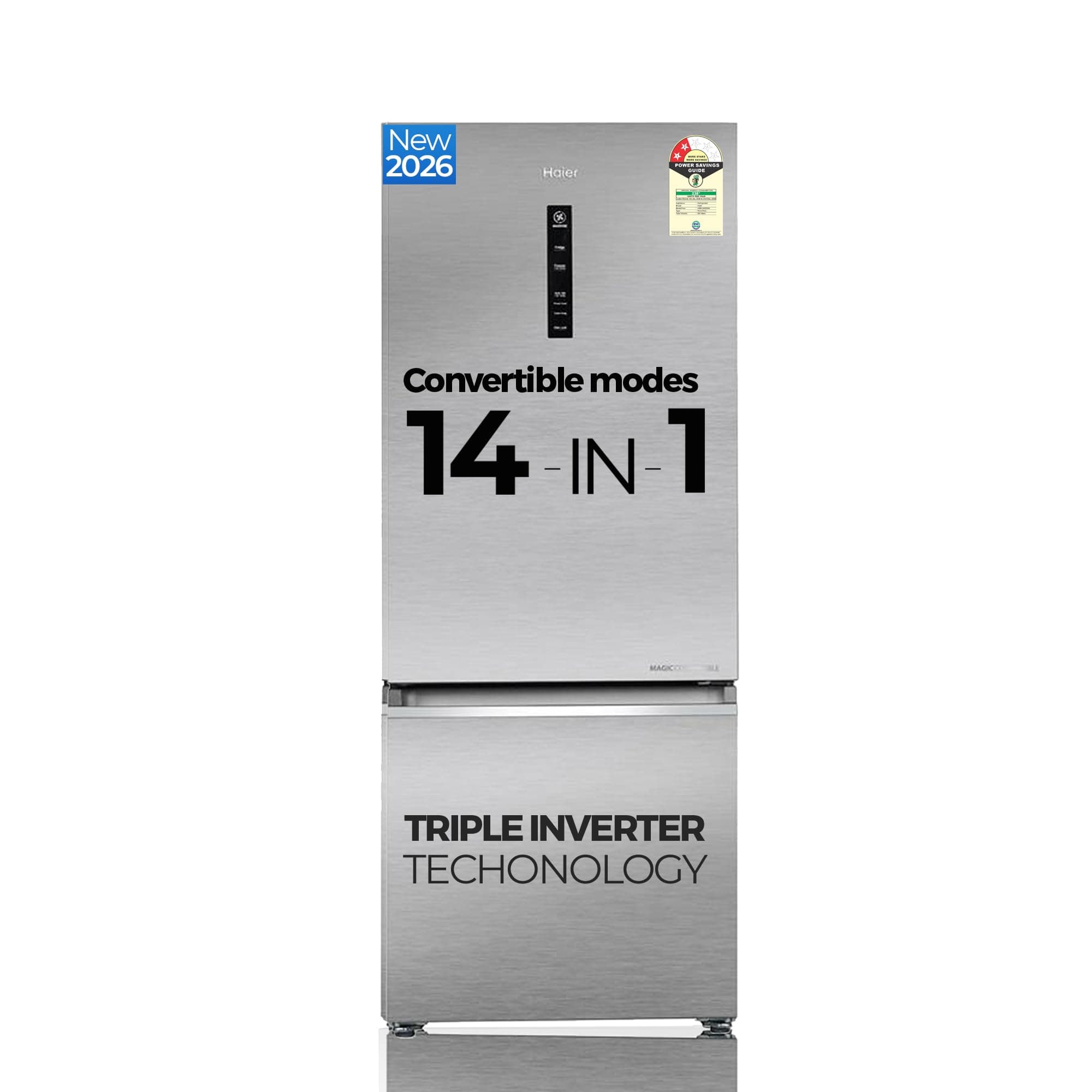Haier 325 L 2 Star Frost Free Bottom Mount Double Door Refrigerator|Convertible 14-in-1|Jhukna Mat-Bottom Freezer|Digital Display Panel|Inverter|Twist...