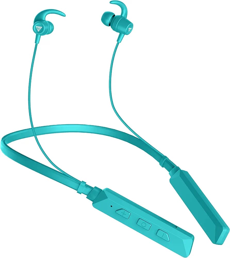 Techfire FIRE-T40-48 Hours Playtime Neckband hi-bass Wireless Bluetooth Headphone Bluetooth Headset (Bluetooth, in The Ear) (Teal Green)