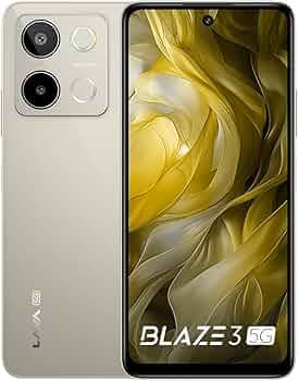 Lava Blaze 3 5G - Glass Gold (6+6*GB RAM) Vibe Light|Premium Glass Back|Dimensity 6300 Processor |6.5 inch 90Hz Punch Hole Display|50MP+2MP AI Dual Re...
