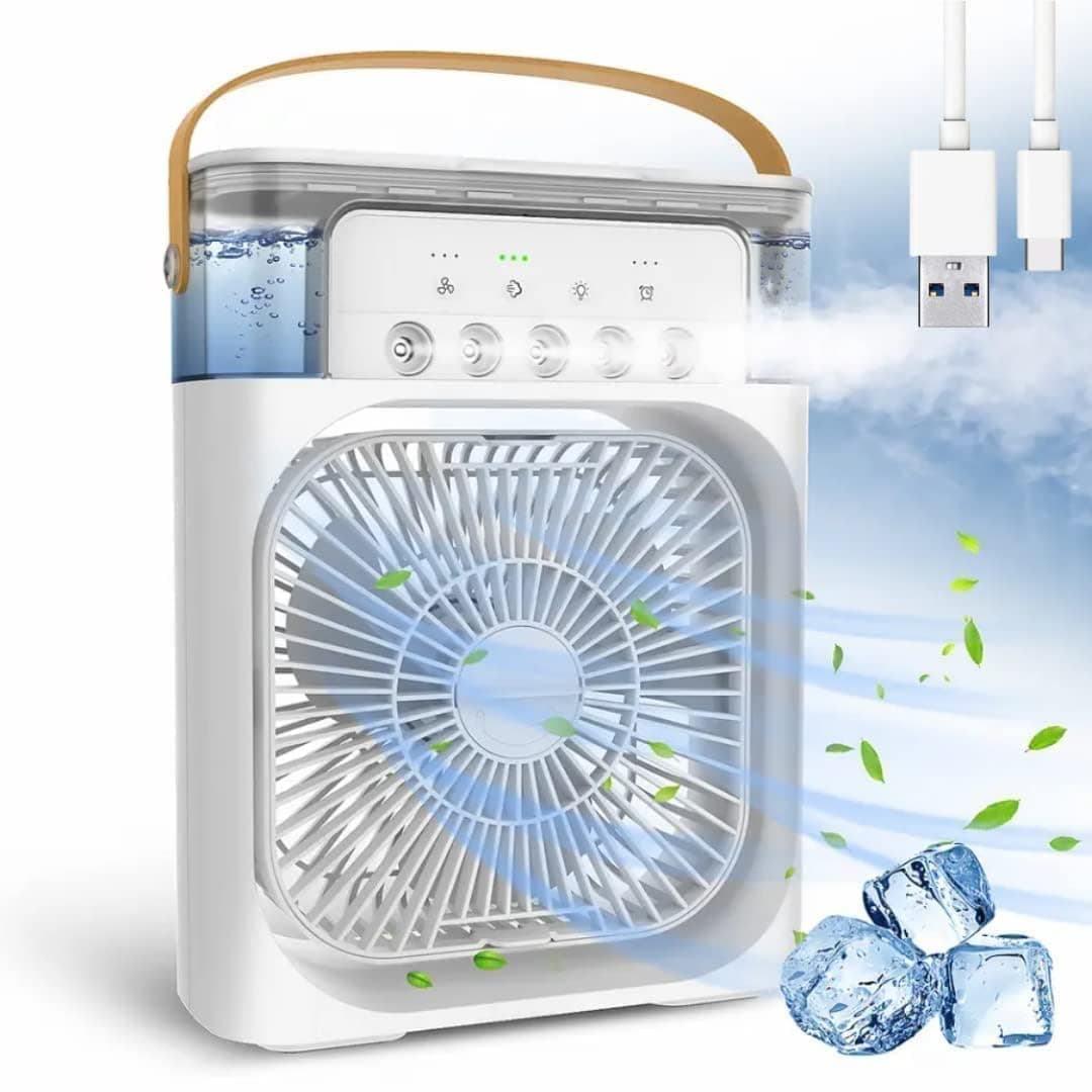 MEDALLIX Mini Cooler for Room Cooling, Portable Mini AC with 7 LED Colors, 1/2/3 Hours Timer, 3 Wind Speeds & 3 Spray Modes for Office, Home, Dorm, Be...