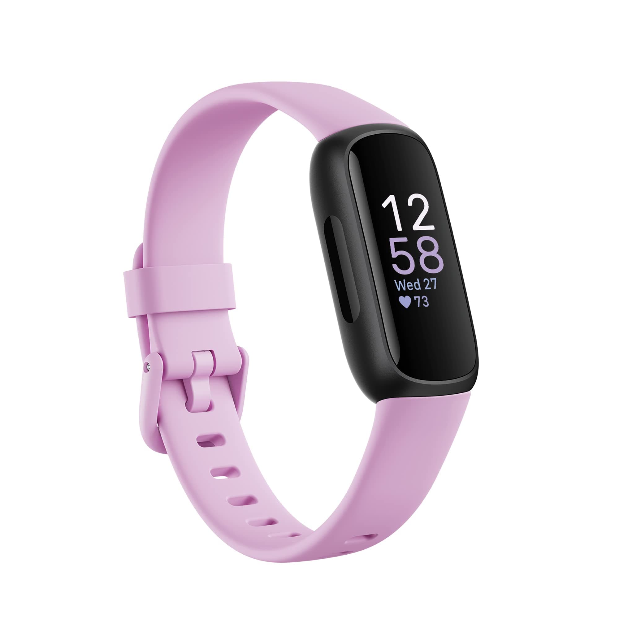 Fitbit Inspire 3 Health & Fitness Tracker (Lilac Bliss / Black) with 6-Month Premium Membership