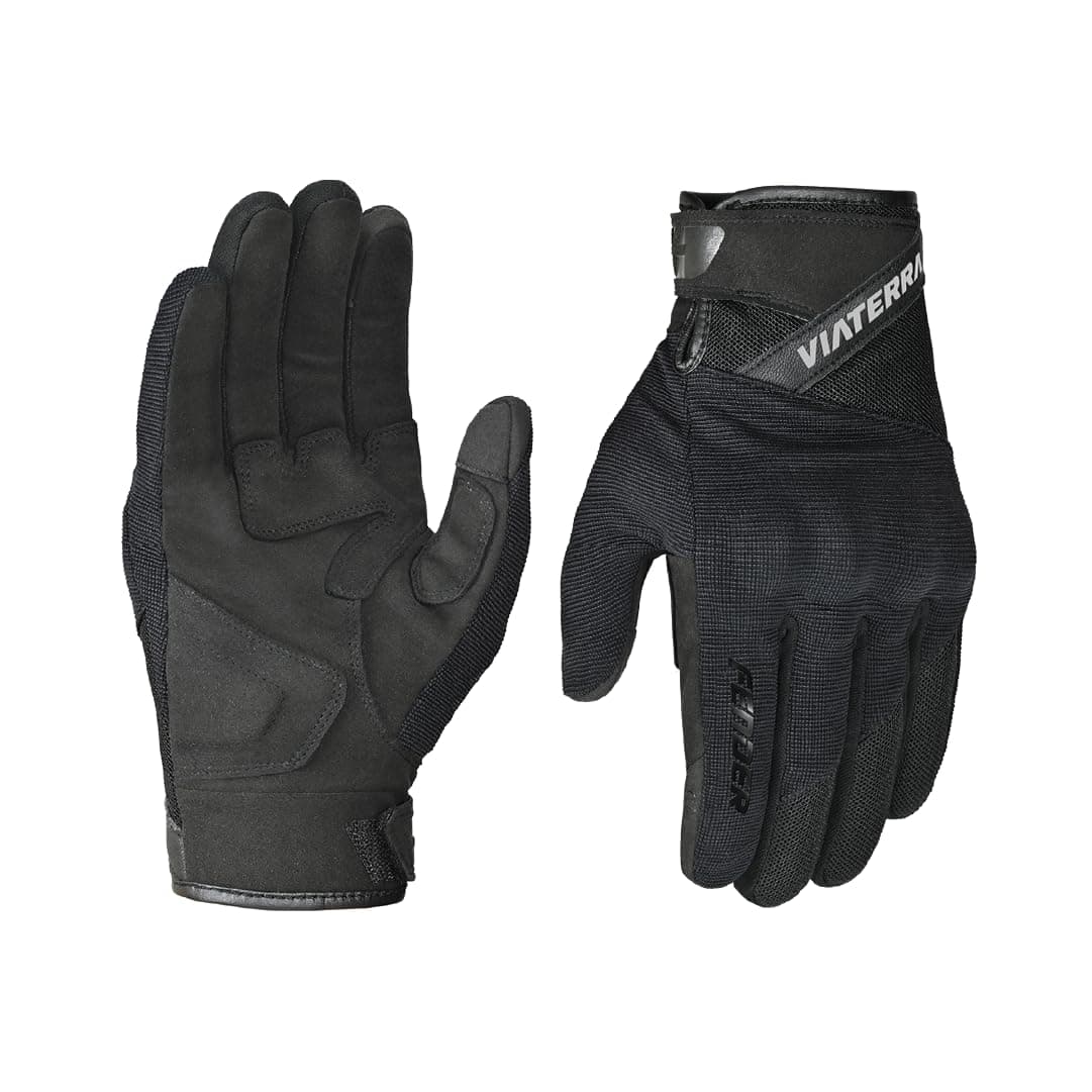 ViaTerra Fender Daily Use Motorcycle Riding Gloves | Excellent Ventilation & Breathability I Hard Knuckle Protection | Touch Screen Friendly (XL, Blac...