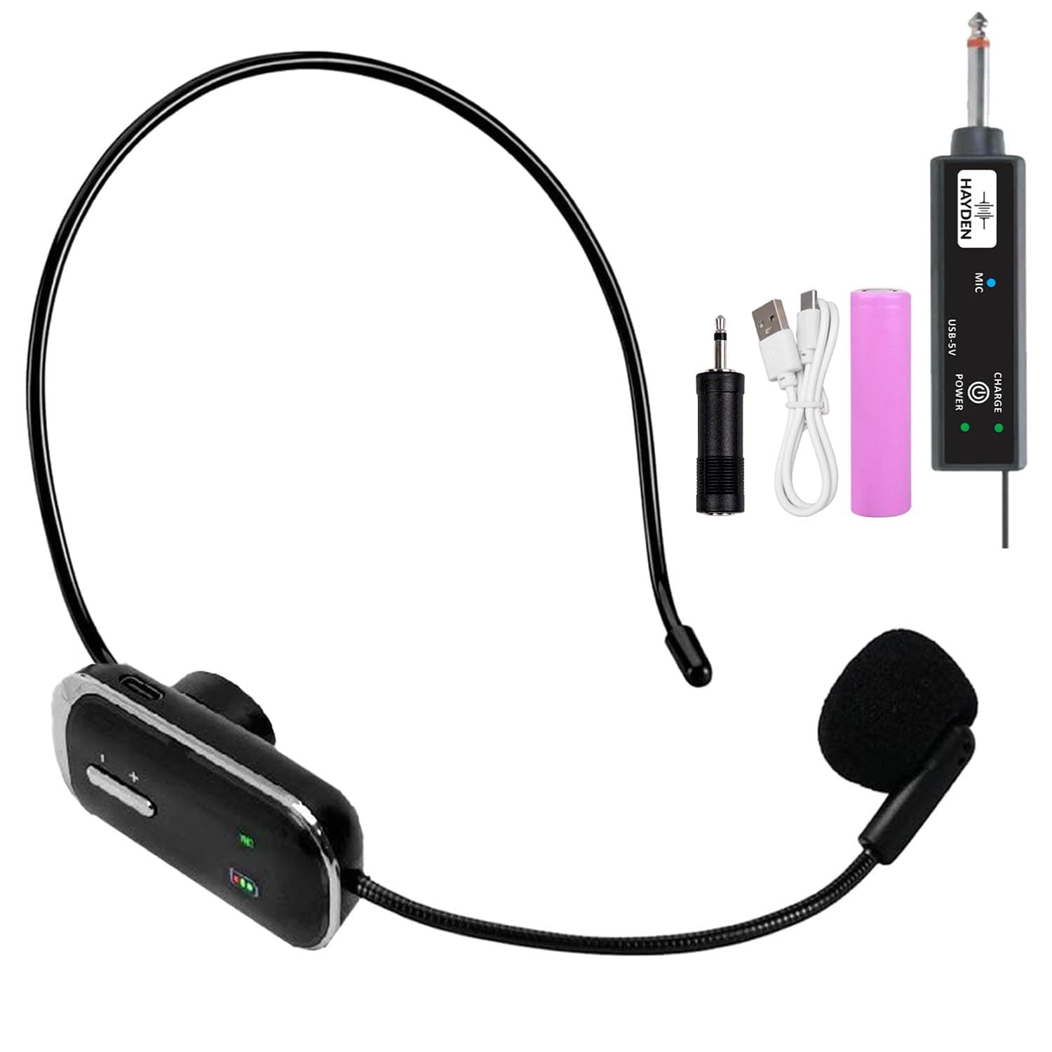 hayden HY-41 Wireless UHF Headset Microphone Head-Mounted Mic for Teaching, Livestreaming, and Conferences | Long Range, Voice Absorption, Type-C Cha...