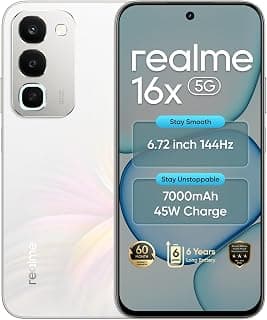 realme 16X 5G Smartphone 7000mAh Titian Battery 6.8 inch 144Hz Display 4GB RAM 128GB ROM 50MP AI Main Camera, MediaTek Dim...