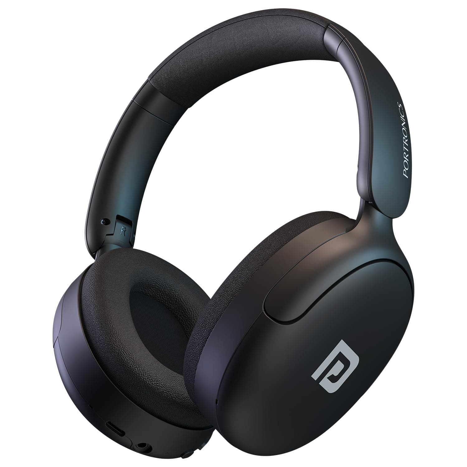 Portronics Muffs M5 Over Ear Hybrid ANC Bluetooth Headphone with Upto 50 Hours Playtime, Quad Mic, Transparency Mode, Gaming/Music Mode, BT V5.3, Adju...