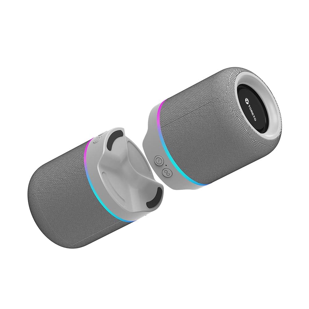 Toreto Twin Magno 16W Magnetic Detachable Portable Bluetooth Speaker | Detachable Dual Speakers, RGB Lights, TWS Stereo, Type-C Charging, Portable Wireless Audio
