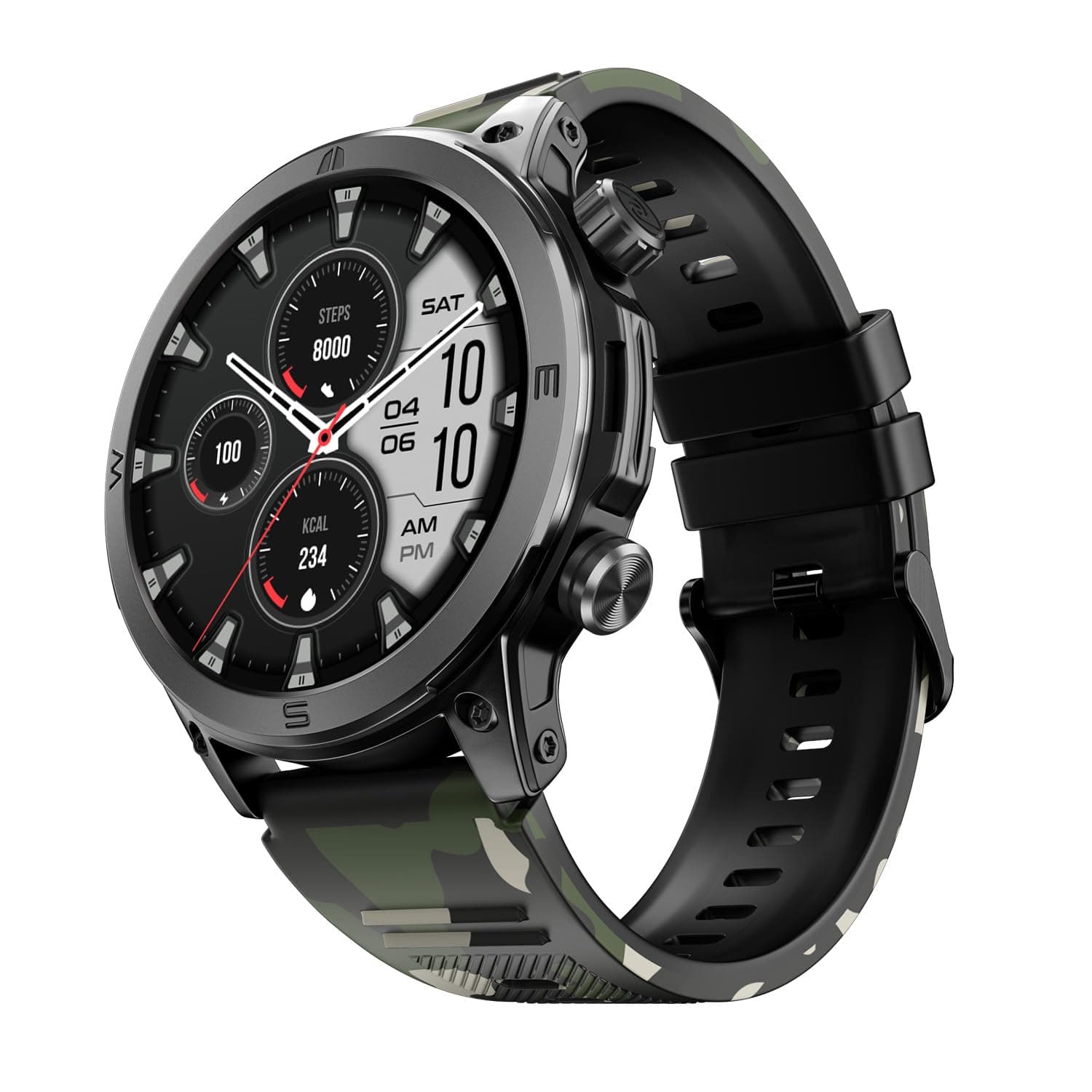 Noise Newly Launched Endeavour Sturdy Design 1.46" AMOLED Display Smart Watch, BT Calling, SoS Technology, Rapid Health & 100+ Sports Modes- (Camo Bla...