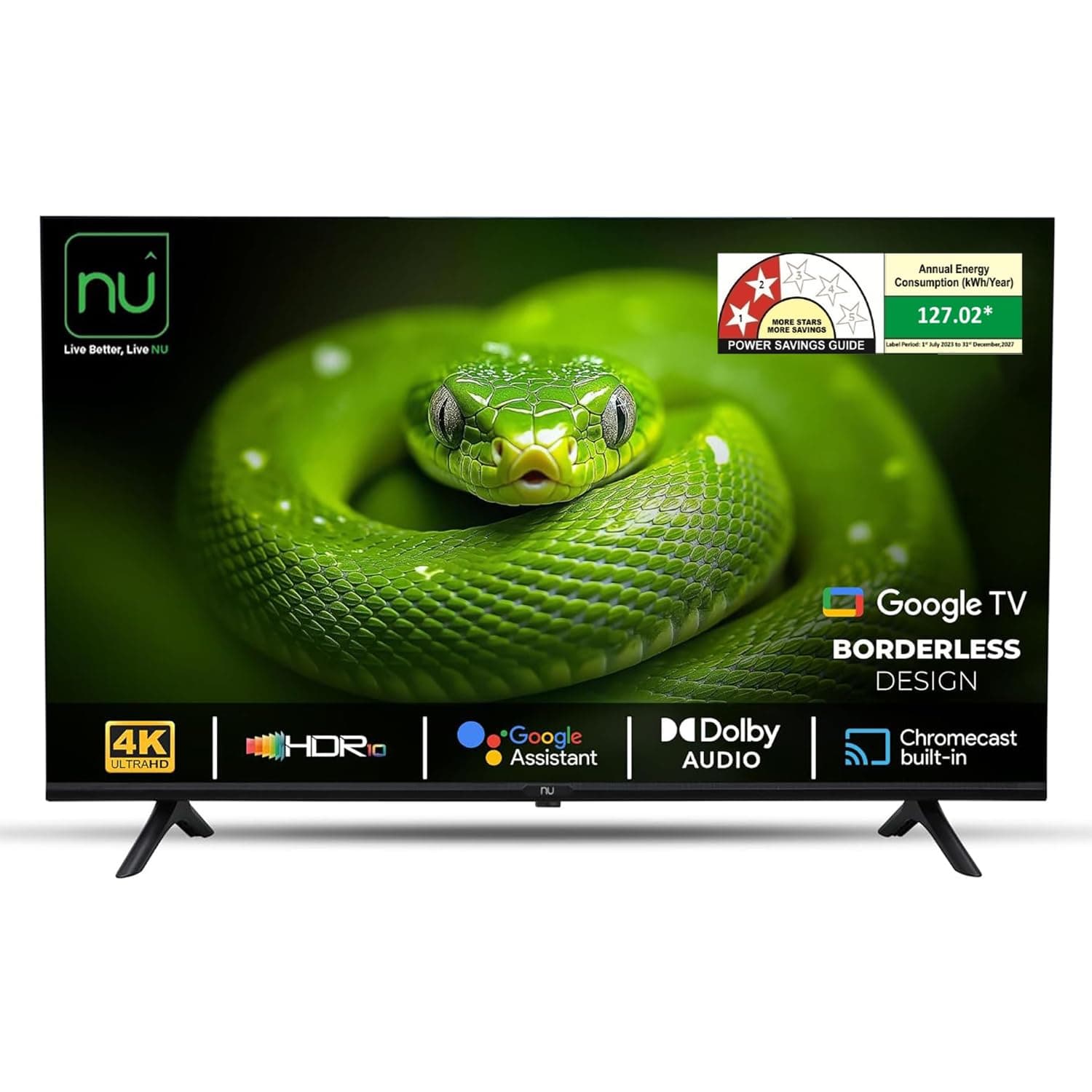 NU 108 cm (43 Inches) New 2025 Borderless Series 4K UHD Smart Google TV LED43UGNX