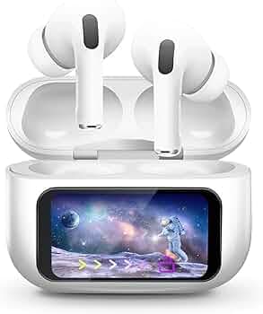 SMARTBEE TouchPods Mini with LED Touch Screen Display Bluetooth 5.3 Wireless Earbuds with 1.47" HD Touch Screen Case, Stable Audio Connection