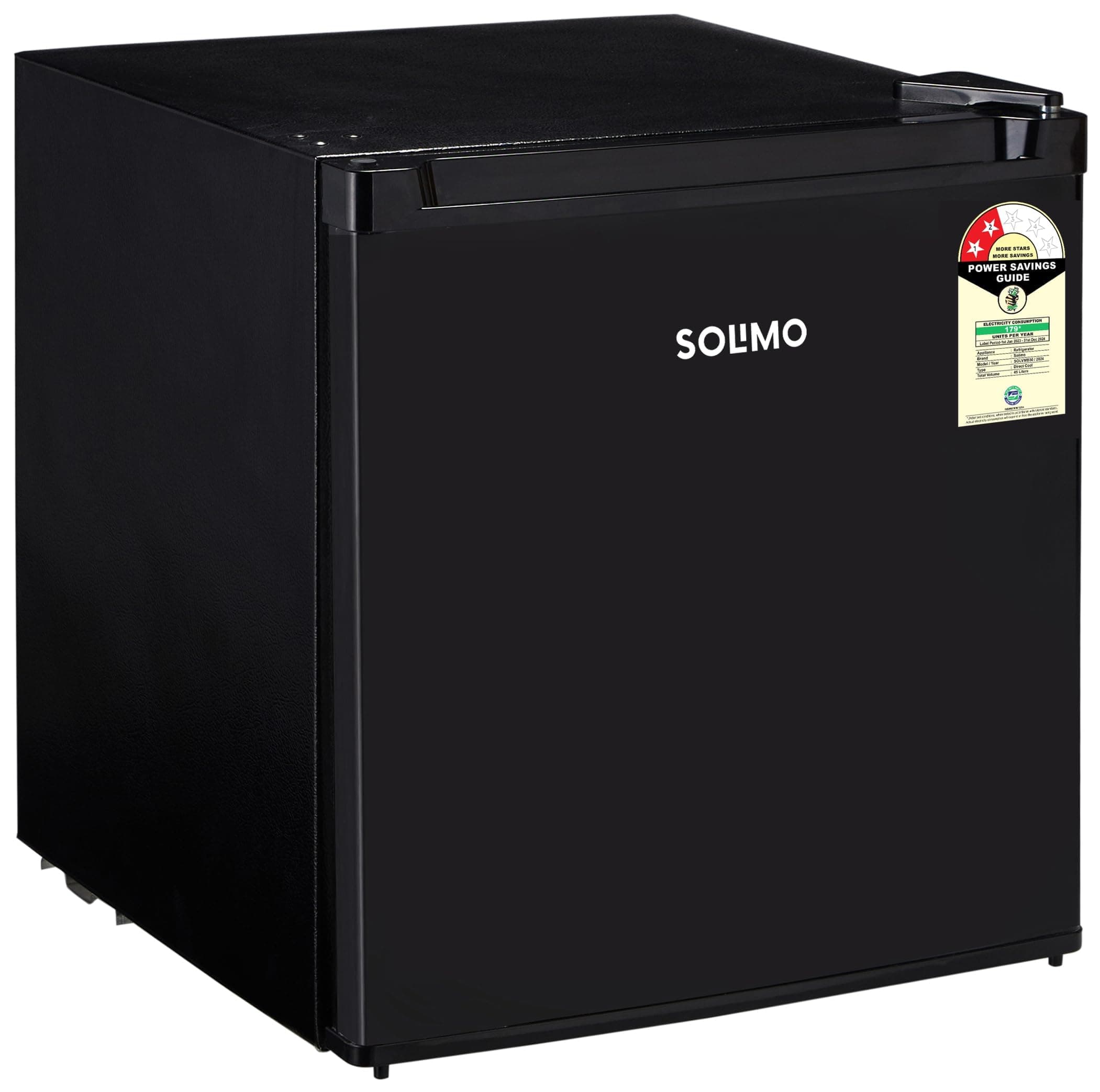 Amazon Brand - Solimo Mini Fridge with Direct Cooling Technology | Ideal for Home, Office, Dorm Room | Personal Minibar | Compact Size | Black (45 Lit...