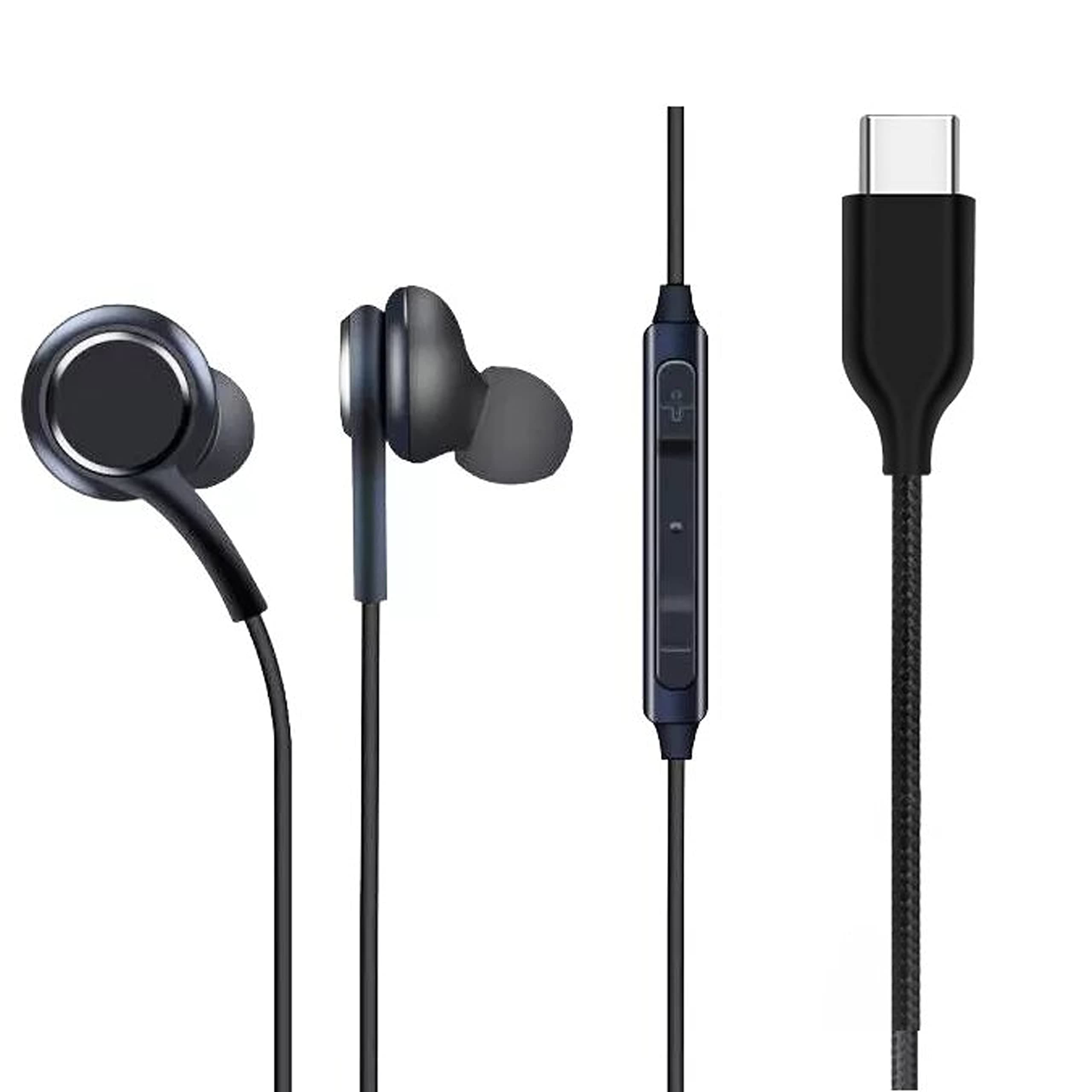C-TYPE In-Ear Headphones Earphones for OnePlus Nord 2 , OnePlus Nord2 , OnePlus Nord Two Metallic C Type Earphones with Mic and Volume Controller, High Bass Headphoens for Mobile, Wired Earphones | Earphone Original Like Wired Stereo Deep Bass Head Hands-free Headset Earbud- Blak/White, ZP1