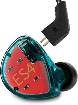 Yinyoo in Ear Monitor Headphones, KZ ES4 in Ear Earphones High Fidelity Noise Cancelling Earbuds Wired Over Ear Stereo Bass Earphones 1DD+1BA Dual Drivers Hybrid HiFi DJ Monitor Headsets(Blue Nomic)