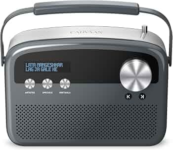Saregama Carvaan Lite Hindi - Portable Music Player with 3000 Pre-Loaded Evergreen Songs, FM/BT/AUX (Graphite Grey)