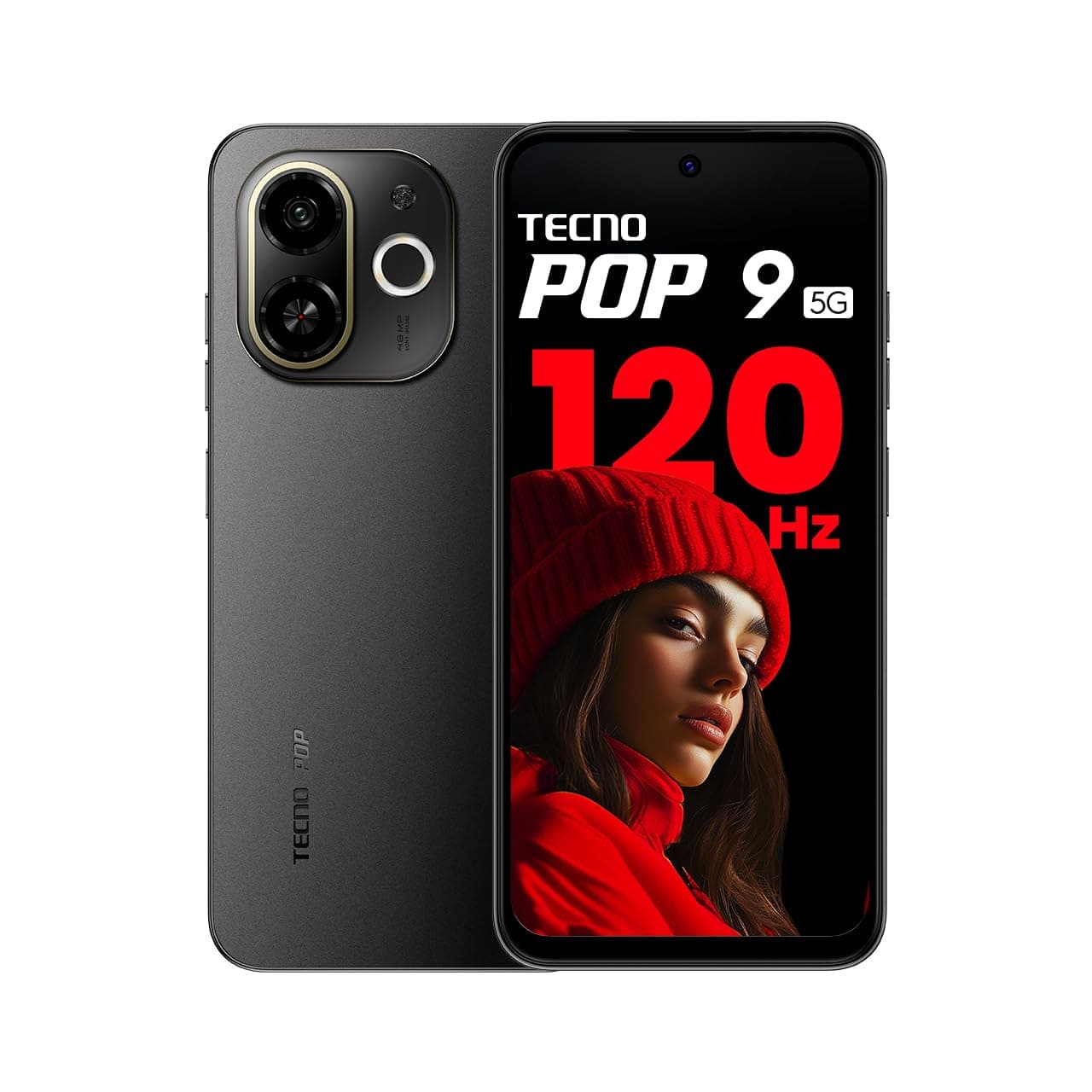 TECNO POP 9 5G (Midnight Shadow, 4GB+128GB) | Segment's 1st 48MP Sony AI Camera | Segment's 1st 5G with NFC | D6300 5G Processor | 4+ Year Lag Free Fl...