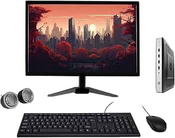 (Refurbished) HP Mini PC 19" HD All-in-One Desktop Computer Set (AMD GX 420GI/ 8 GB DDR4 RAM/ 256 GB SSD/ 19" HD Monitor/KB & Mouse/Speakers/WiFi/Wind...