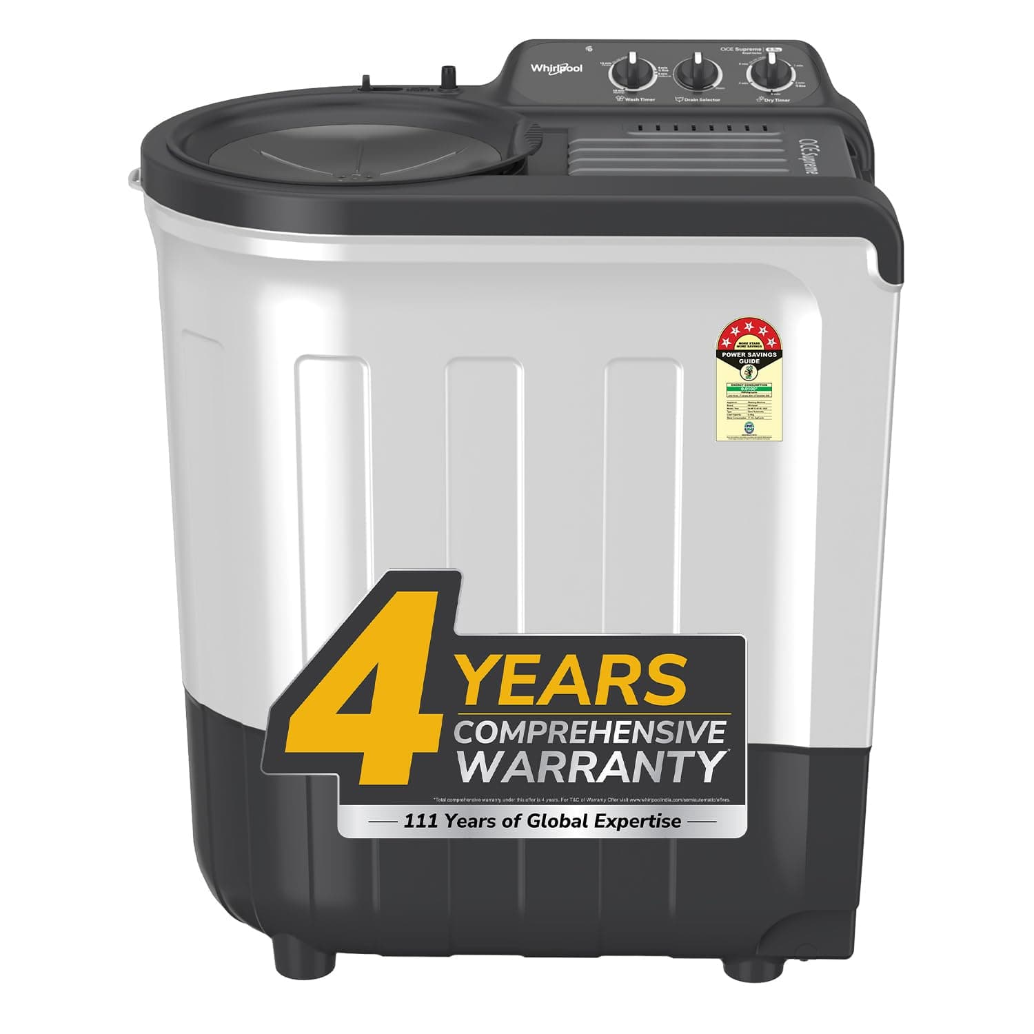 Whirlpool 6.5 Kg 5 Star Magic Clean Semi-Automatic Top Loading Washing Machine (MAGIC CLEAN 6.5 GREY, 4 Year Comprehensive Warranty, 1400 RPM Motor, 5...