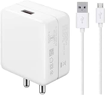 30W Charger for OPPO A16K / A 16 K Charger Original Like Adapter | Qualcomm Quick Charge 4.0 | Adaptive Fast Charger | Android Mobile USB Charger With 1 Meter Micro USB Charging Data Cable (4 Amp, DS5, White)
