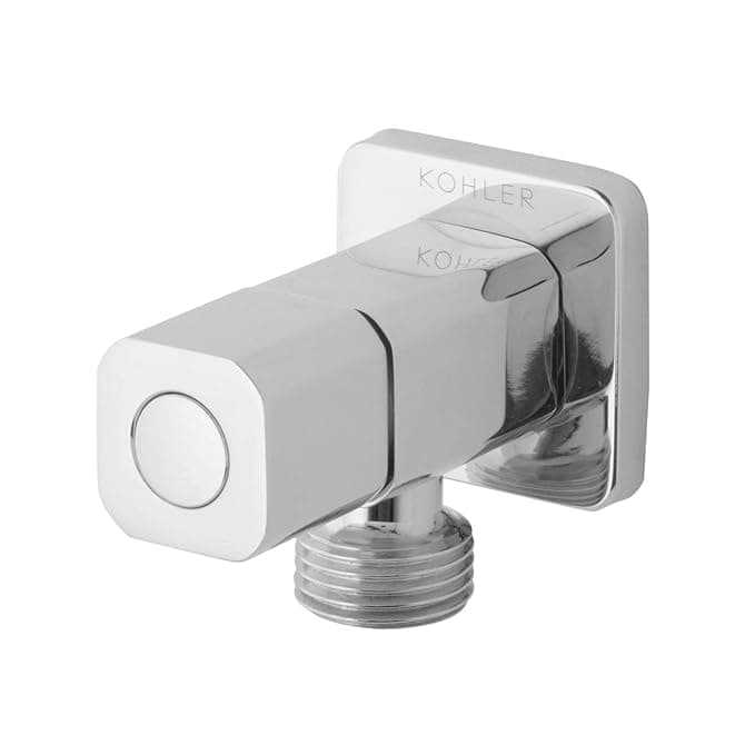 KOHLER Brass Angle Valve, Stop Cock with Wall Flange, Chrome Finish Pipe Fittings & Accessories