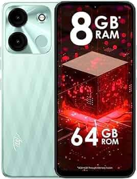 ITEL A60s (8GB RAM + 128GB ROM, Up to 8GB RAM with Memory Fusion | 8MP AI Rear Camera | 5000mAh Battery with 10W Charging | Faceunlock & Fingerprint -...